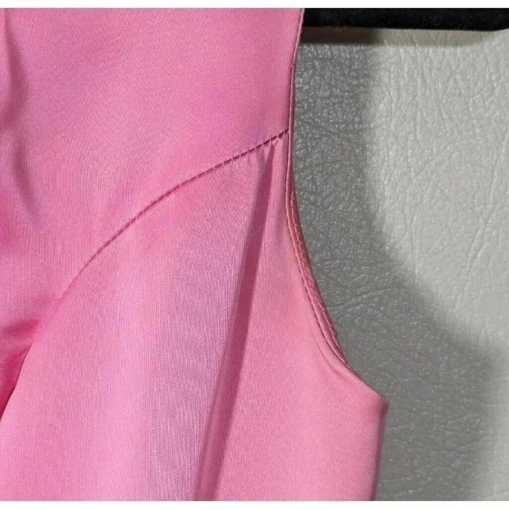 Vintage 1960s Pink Floor Length Gown Dress Bow Maxi Barbie Retro Bridesmaid 60s - Picture 7 of 16